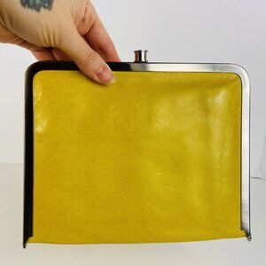 Vtg HOBO International Hepburn Frame Clutch Or Shoulder Bag Purse Lemongrass